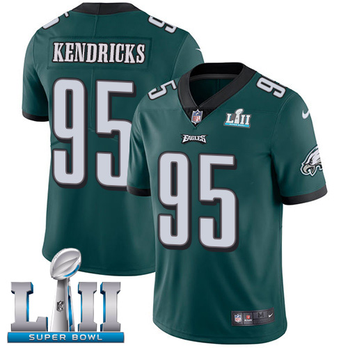 Nike Eagles #95 Mychal Kendricks Midnight Green Team Color Super Bowl LII Men's Stitched NFL Vapor Untouchable Limited Jersey